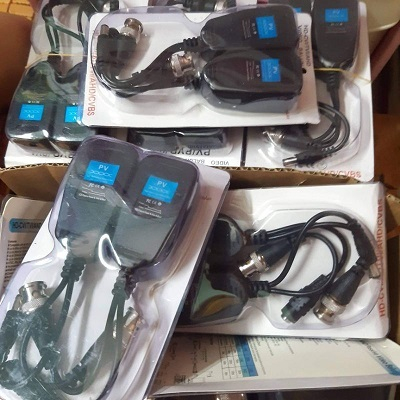 Video Balun Kèm Nguồn kết nối Lan RJ45, Balum POE có đèn báo chống nhiễu, chống sét cho camera