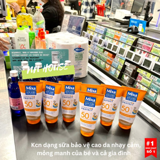 Kem chống nắng trẻ em Mixa Kids spf 50 dạng sữa chống nắng bảo vệ da nhạy cảm, dưỡng ẩm da mỏng manh uva uvb kcn sun kid