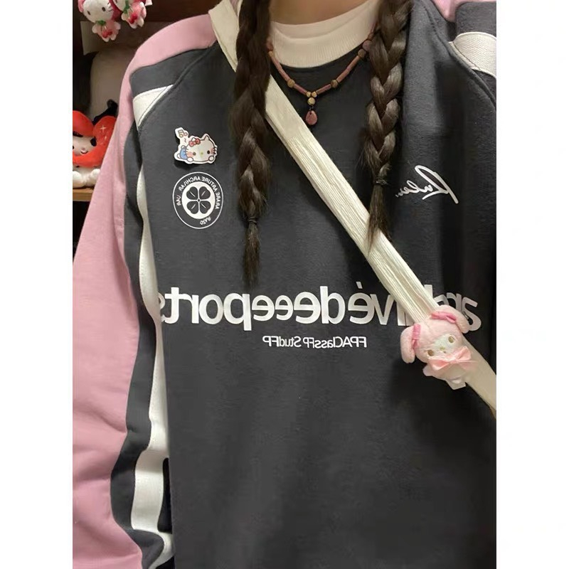 Áo nỉ nam nữ Unisex,áo Sweater tay dài màu xám phối viền thể thao cổ tròn hottrend thu đông