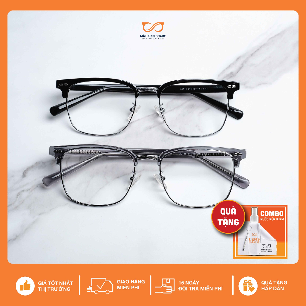 Gọng Kính Cận Nhựa Acetate Cao Cấp Shady Unisex G2245 (Nhiều Màu)