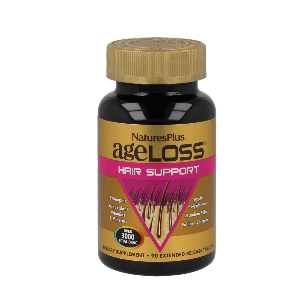 Viên Uống Mọc Tóc Nature' Plus Ageloss Hair Support Giúp Tóc Bóng Mượt, Giảm Gãy Rụng (Hộp 90 Viên)