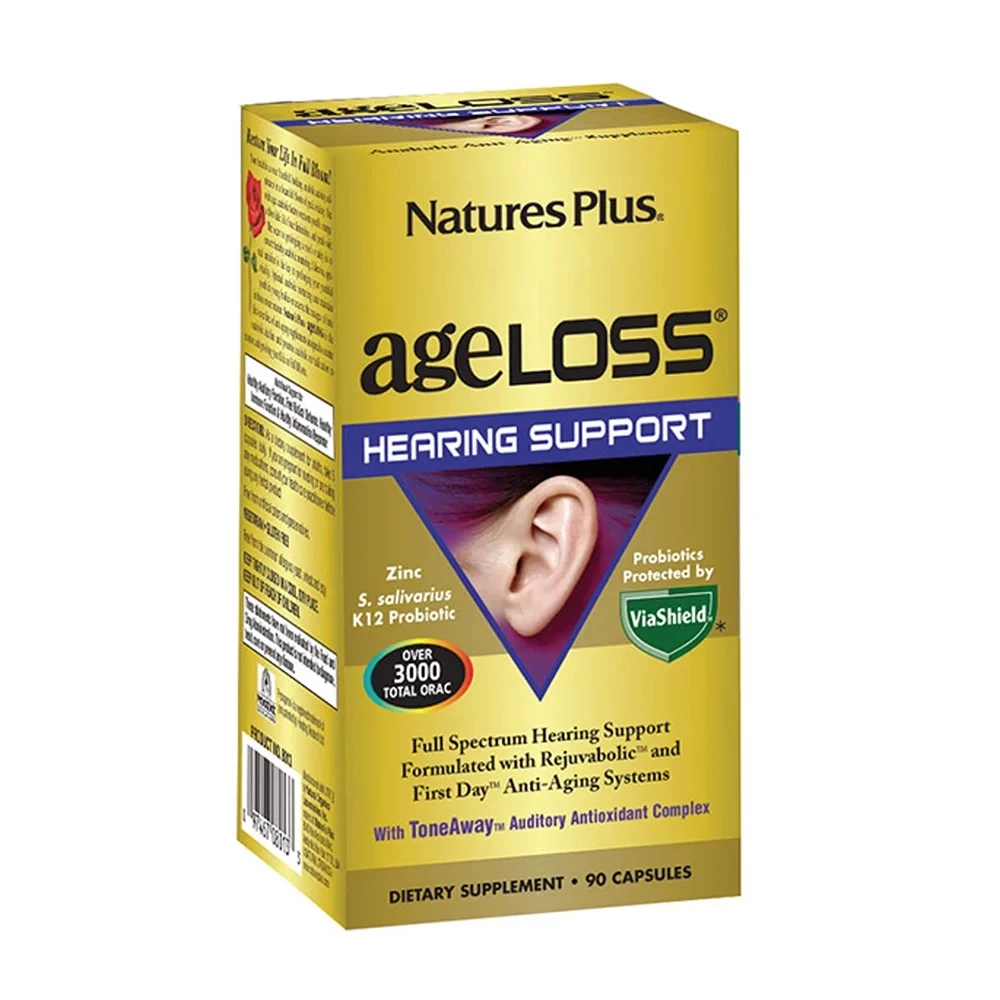Nature's Plus Ageloss Hearing Support Giúp Ngăn Ngừa Ù Tai, Lãng Tai Do Tuổi Tác (Hộp 90 Viên)