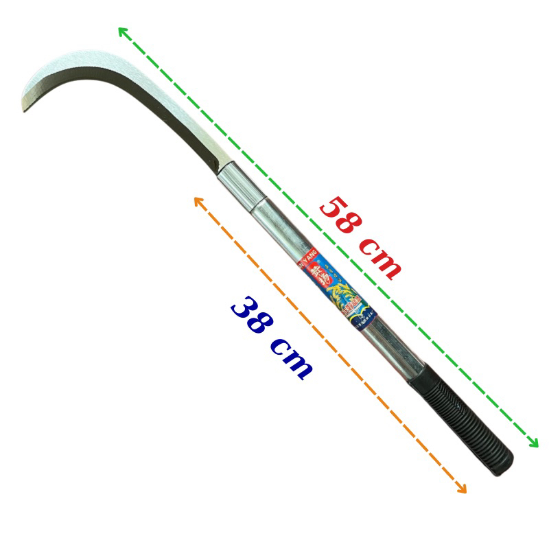 Dao phát cỏ, chặt cây mũi cong thép trắng không gỉ cầm tay siêu sắc