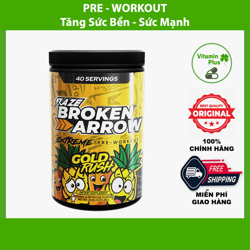 PRE WORKOUT RAZE BROKEN AROW 40 servings - Hỗ Trợ Tỉnh Táo, Tăng Sức Bền, Sức Mạnh