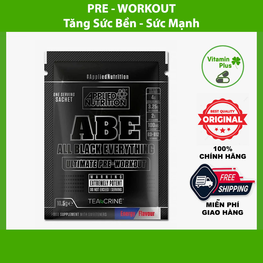 Sample PRE WORKOUT ABE  - Hỗ Trợ Tỉnh Táo, Tăng Sức Bền, Sức Mạnh