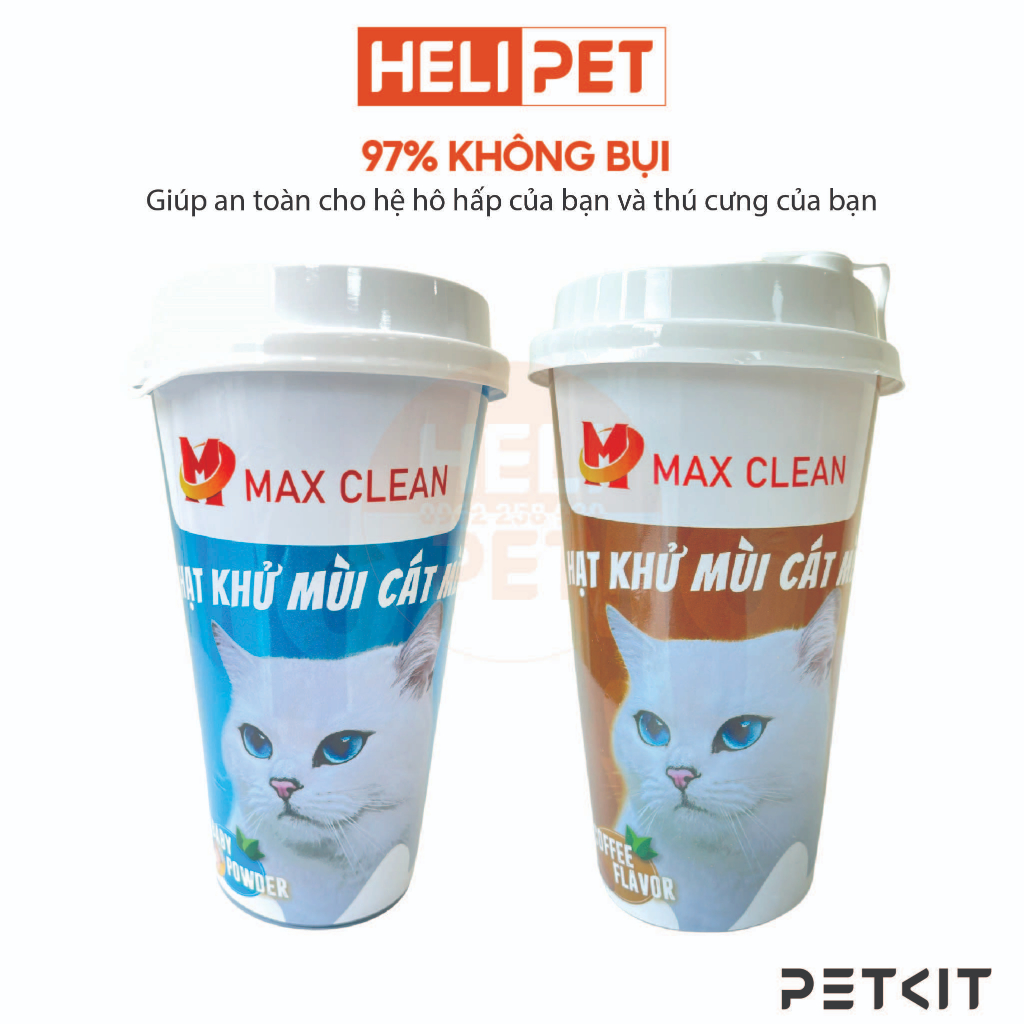 Hạt Khử Mùi Cát Mèo, Cát Vệ Sinh Cho Mèo Max Clean - HeLiPet