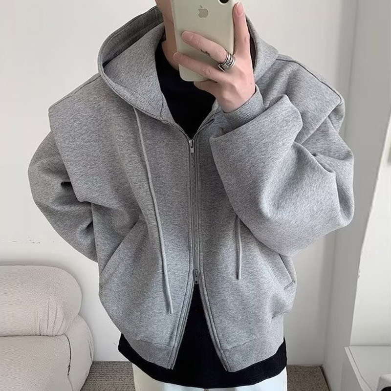 Áo Khoác hoodie khóa hai chiều chất nỉ dày dặn, phong cách Ullzang. X.STORE