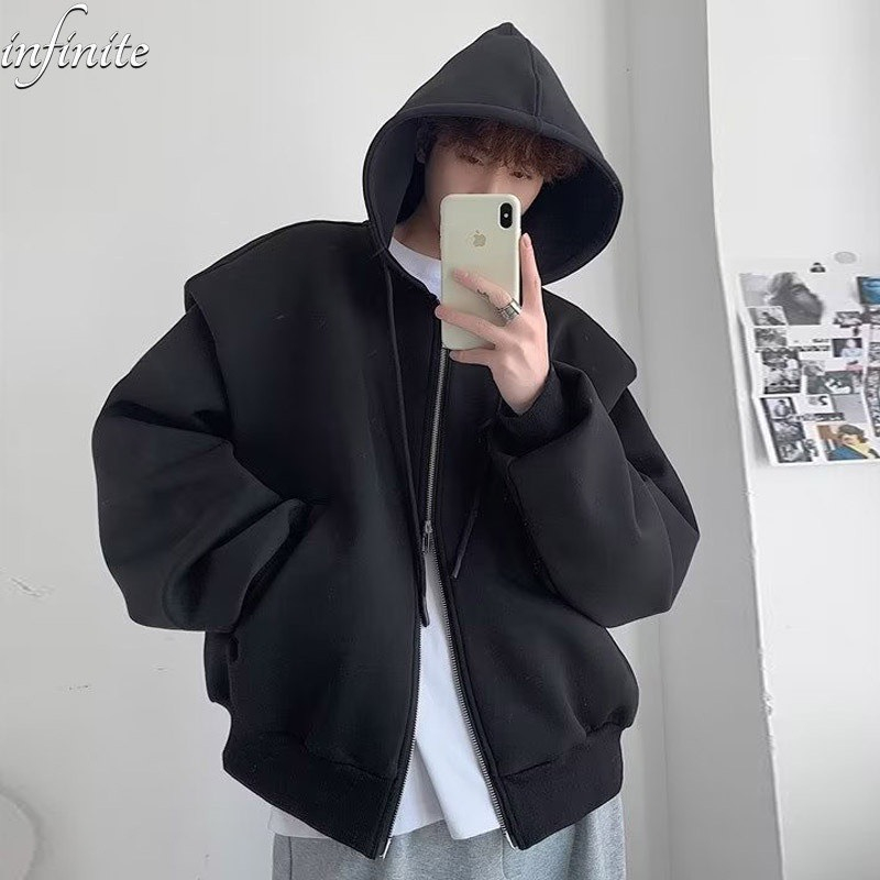 Áo Khoác hoodie khóa hai chiều chất nỉ dày dặn, phong cách Ullzang. X.STORE