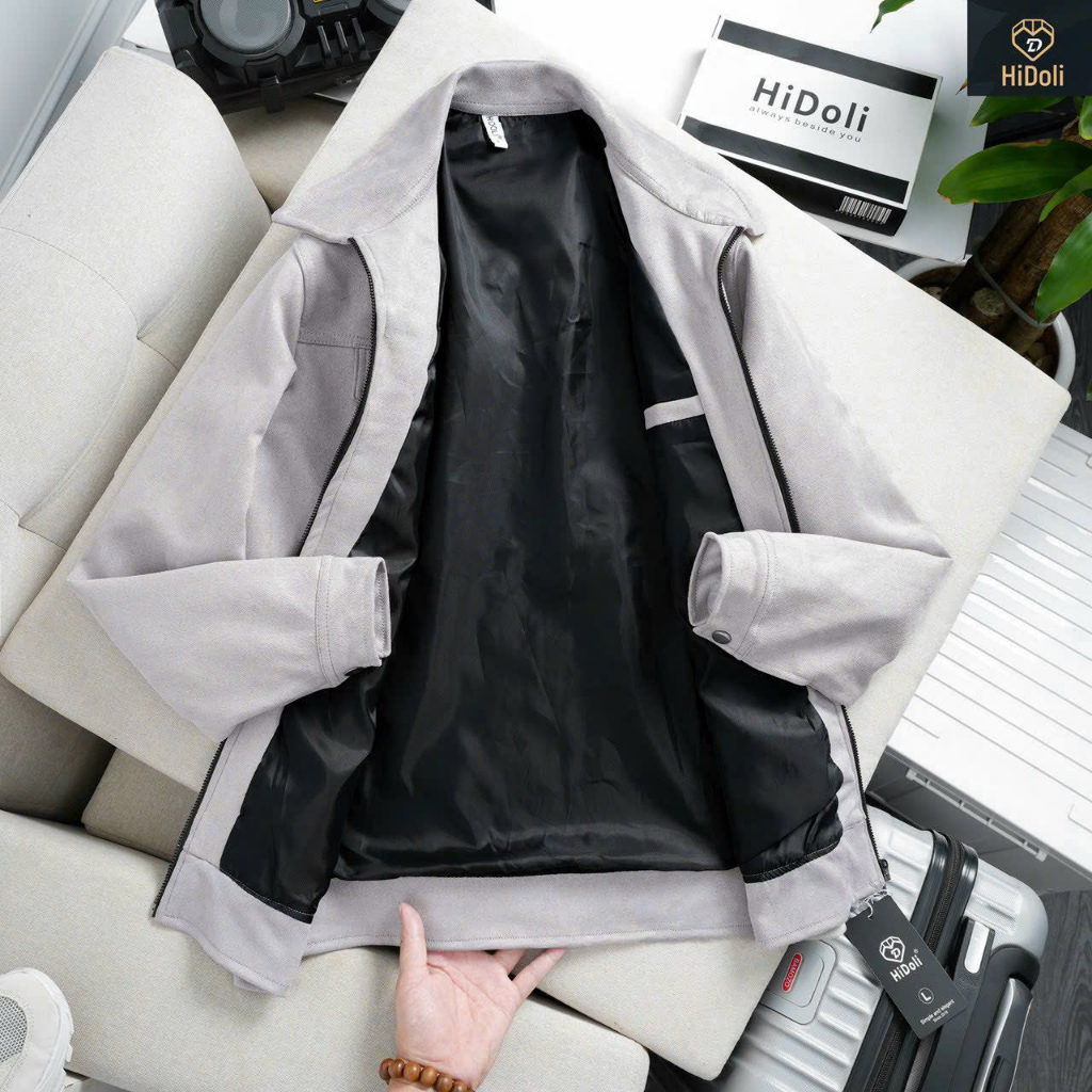Áo khoác nam Da Lộn form rộng lót gió phủ sóng mùa thu đông 2023