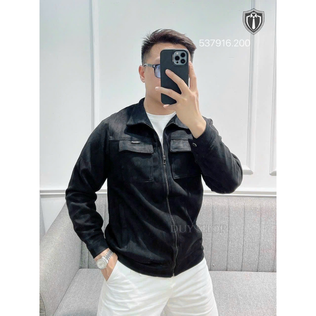 Áo khoác nam Da Lộn form rộng lót gió phủ sóng mùa thu đông 2023