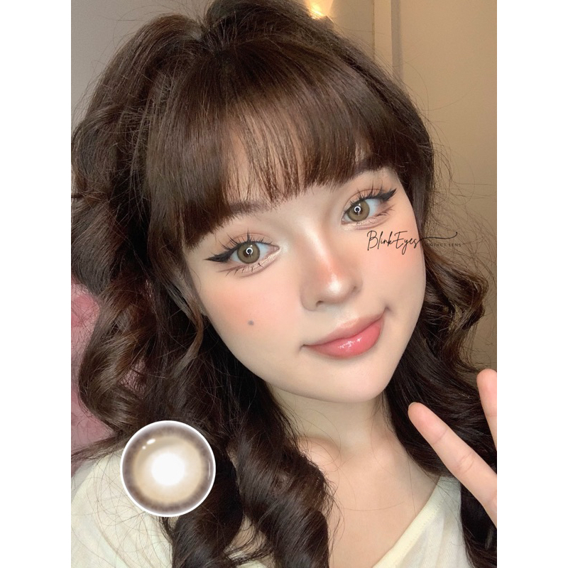 Kính áp tròng lens mắt nâu tây Lightly rose brown  YOUNGONE