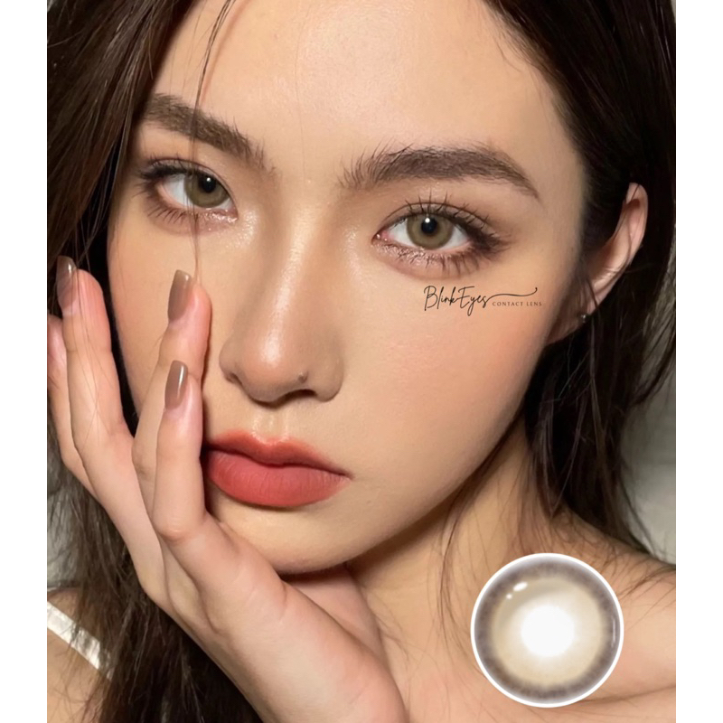 Kính áp tròng lens mắt nâu tây Lightly rose brown  YOUNGONE