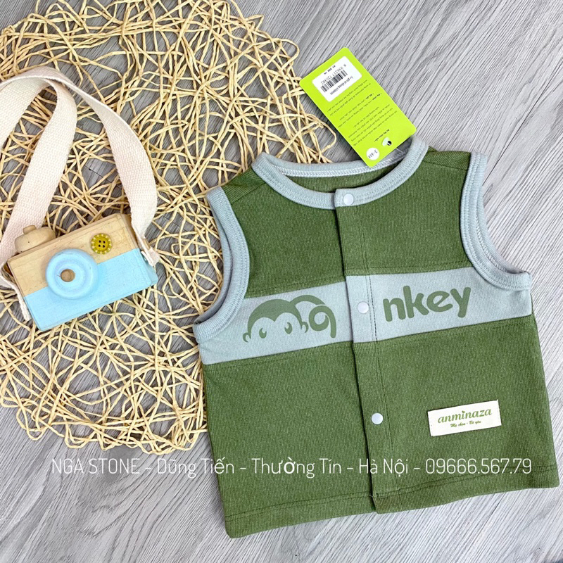 Áo gile nỉ nhung cho bé trai bé gái hãng anminaza