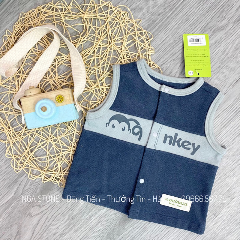 Áo gile nỉ nhung cho bé trai bé gái hãng anminaza