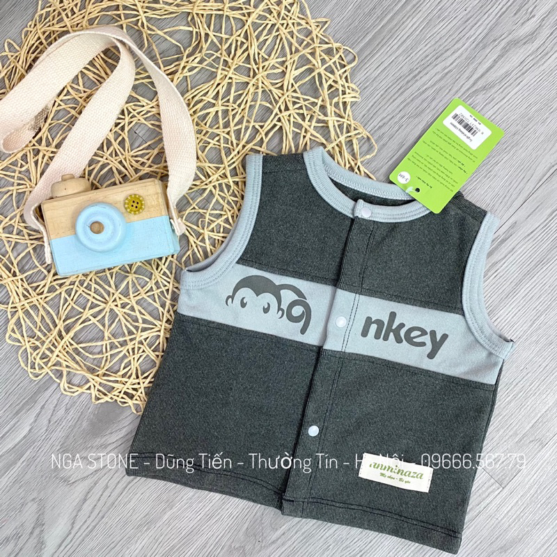 Áo gile nỉ nhung cho bé trai bé gái hãng anminaza