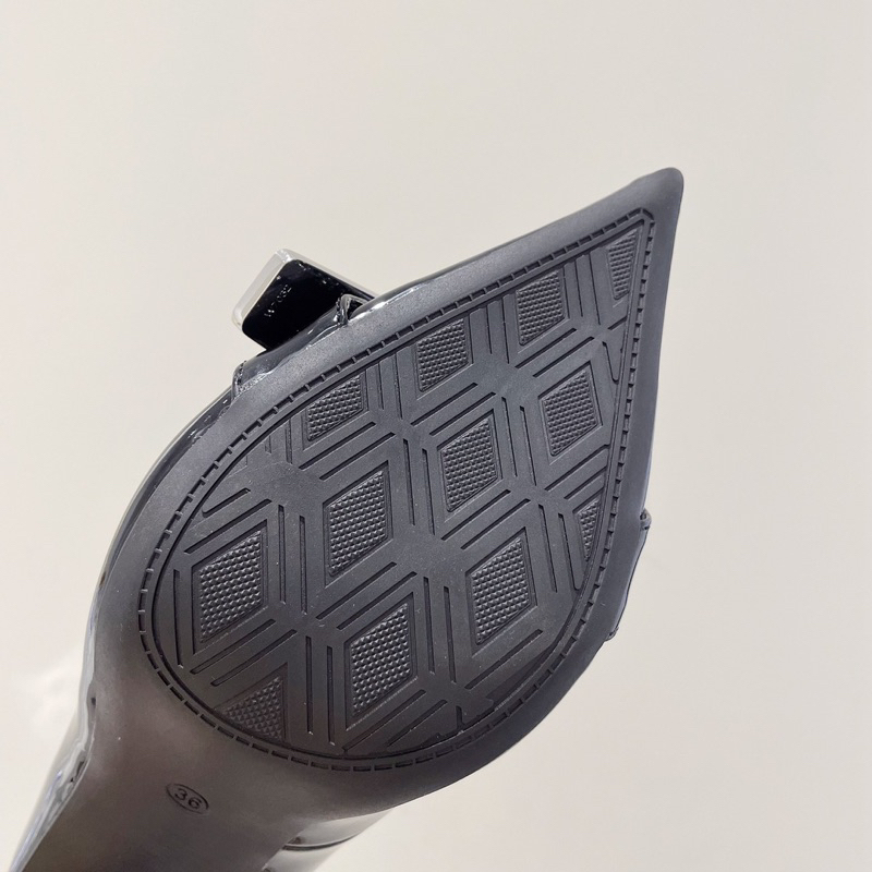 ORDER 🥝 Giày mũi nhọn gót dẹt kim  loại bạc 11cm 35-41