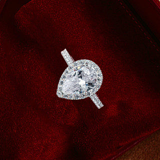 Nhẫn bạc nữ kylan silver kl0018 viền halo đá giọt nước kim cương nhân tạo 9.0ly