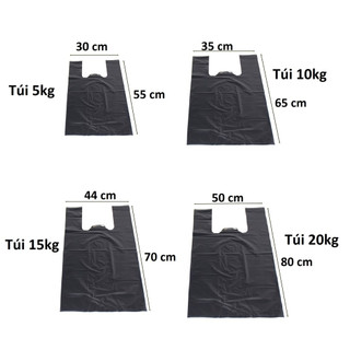 1kg túi nilong đen quai xách