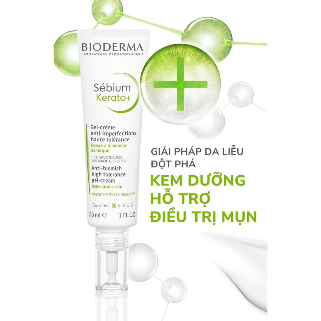 Sample kem dưỡng giảm mun, thâm mun Bioderma sebium kerato+ 5ml, mini size bio