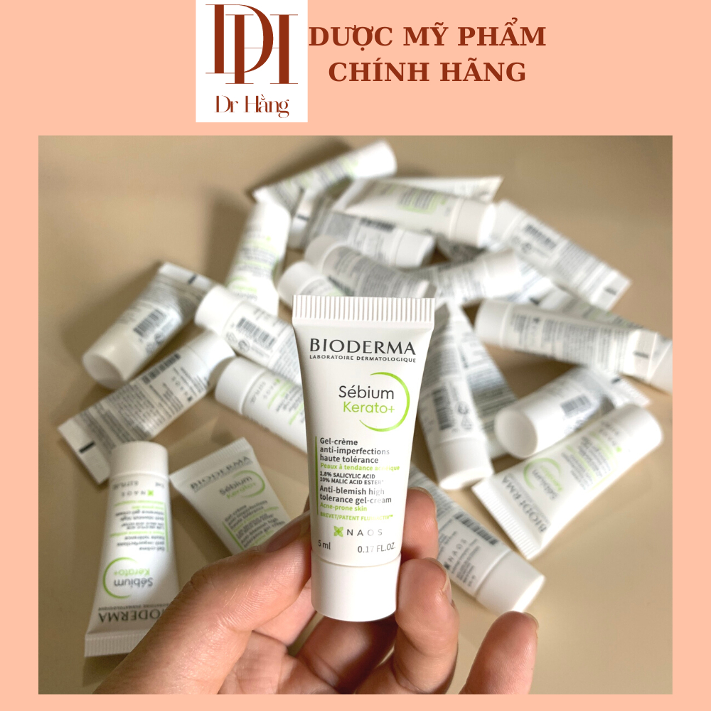 Sample kem dưỡng giảm mun, thâm mun Bioderma sebium kerato+ 5ml, mini size bio