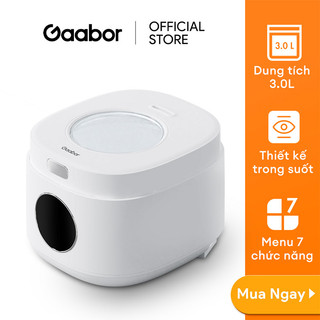 Nồi cơm điện tử cảm ứng thông minh Gaabor RC30T-WH20A 3L lòng nồi 1.2L 7 chế độ nấu thiết kế nắp trong suốt - Hàng chính