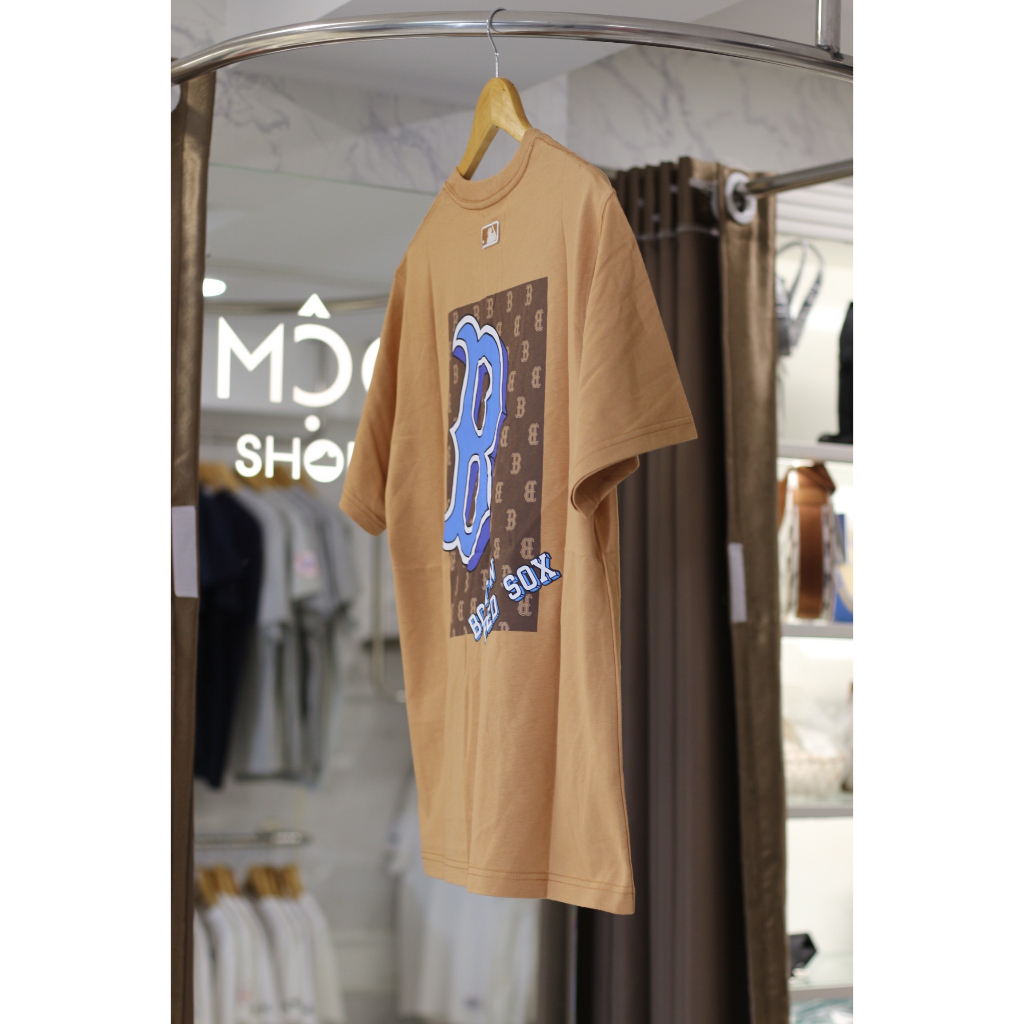 ÁO THUN MLB - OVERFIT MONOTIVE BOSTON RED SOX TSHIRT - "BROWN'" - CODE: 3ATSM3033-43SAS