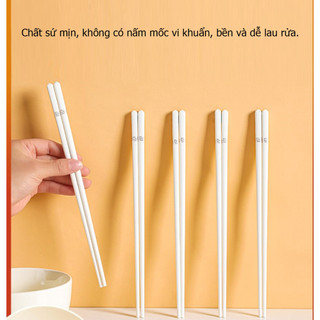 Combo 5 set Đũa sứ ceramic, không trơn trượt, không nấm mốc, không phai màu, dễ làm sạch, không độc hại