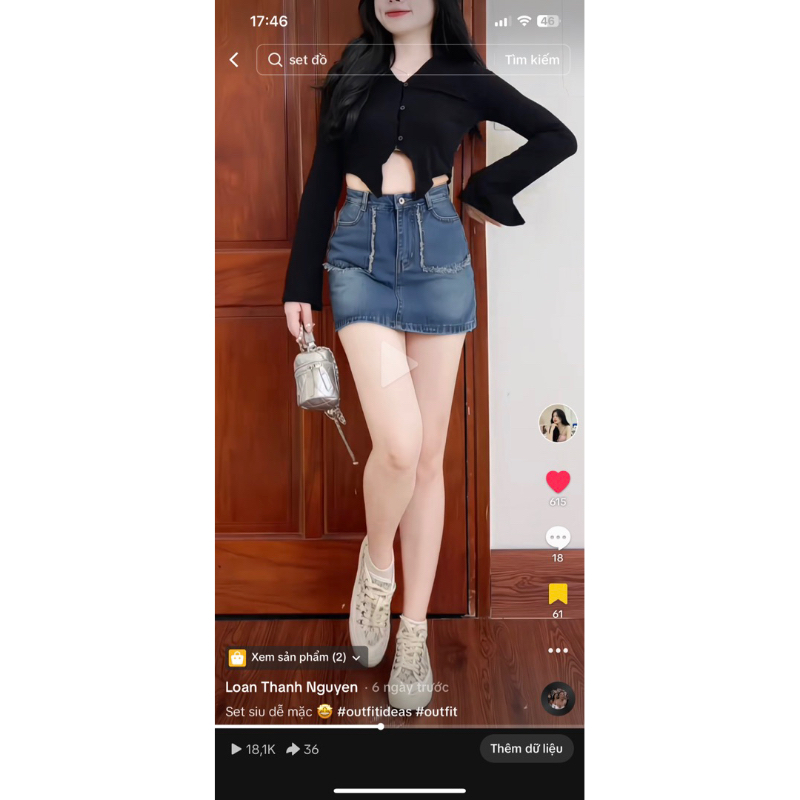 Set jeans denim áo thun body