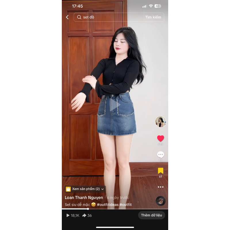 Set jeans denim áo thun body