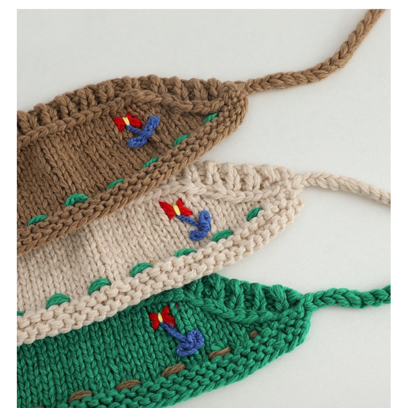 Khăn len đội đầu vintage cho bé gái