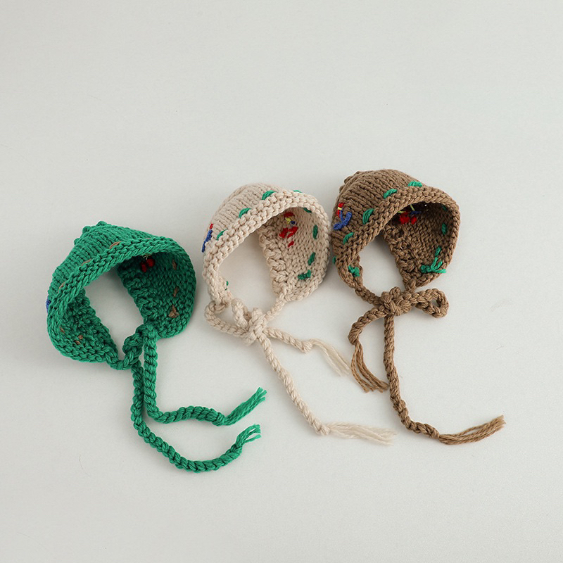 Khăn len đội đầu vintage cho bé gái