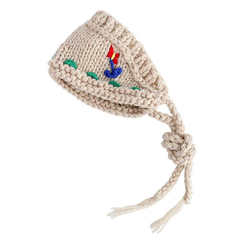 Khăn len đội đầu vintage cho bé gái