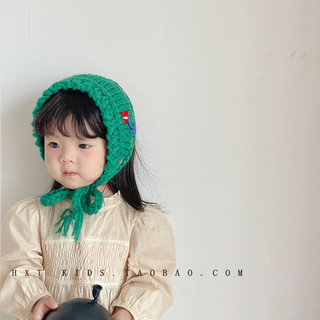 Khăn len đội đầu vintage cho bé gái