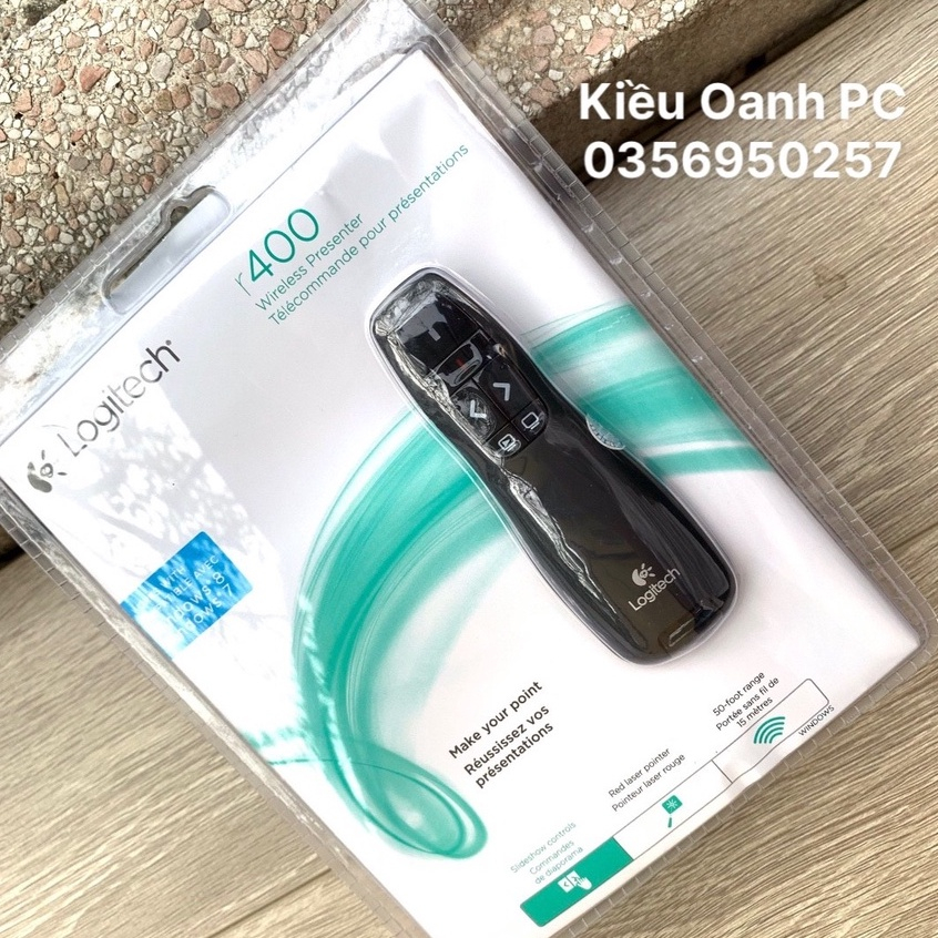 Bút trình chiếu Logitech R400 Bảo hành 12 Tháng + Tặng kèm Túi vải và Pin