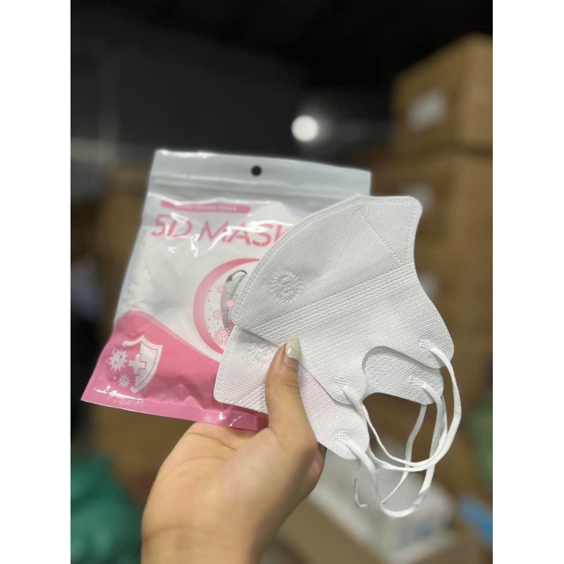 Khẩu trang 5d Thùng 100 chiếc màu trắng