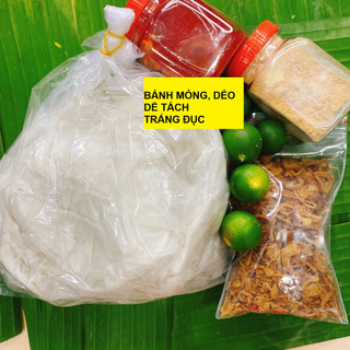 Combo bánh tráng rìa phơi sương dẻo mềm muối nhuyễn kèm topping đầy đủ hành tỏi sate tắc, set tự trộn siêu tiết kiệm