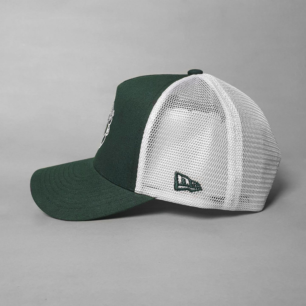 Nón lưới MU-HXK-Xanh logo xanh