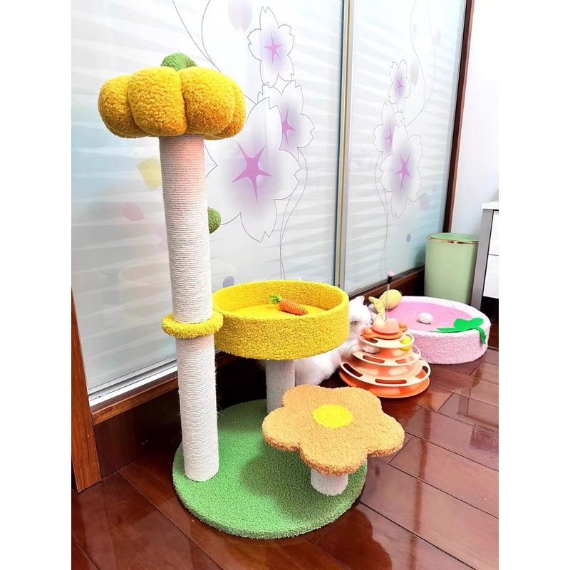 Cattree- trụ cào móng tone Vàng cam siêu xinh cho mèo