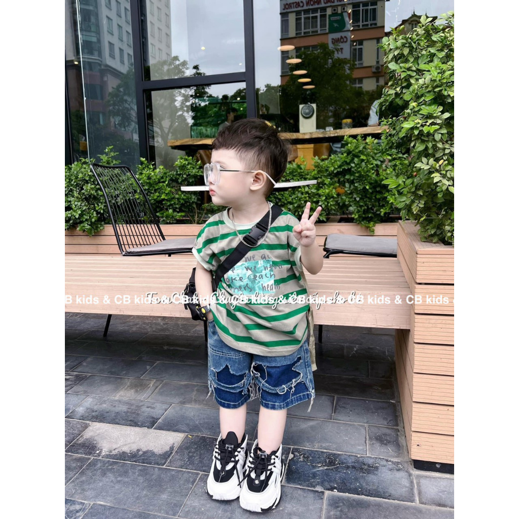 BỘ BA LỖ ÁO SỌC QUẦN JEAN BÉ TRAI 8-28KG