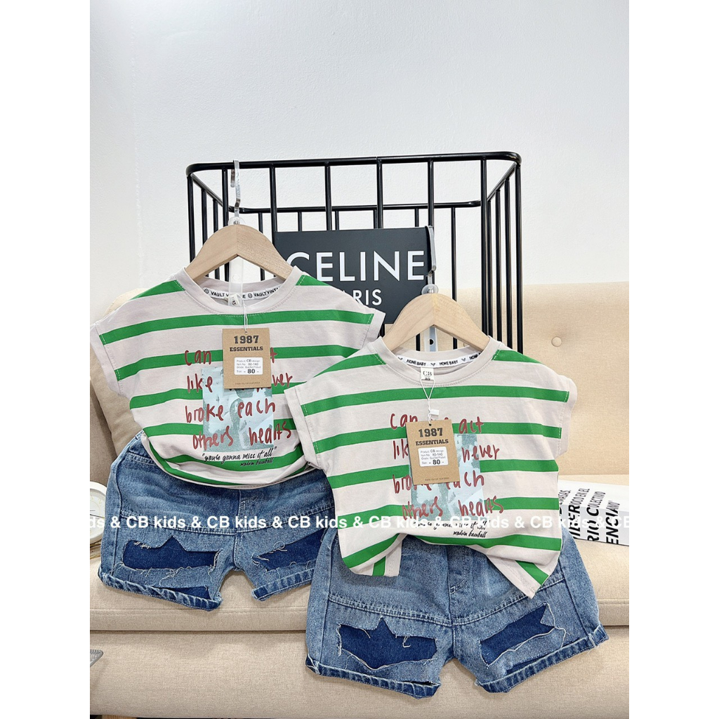 BỘ BA LỖ ÁO SỌC QUẦN JEAN BÉ TRAI 8-28KG