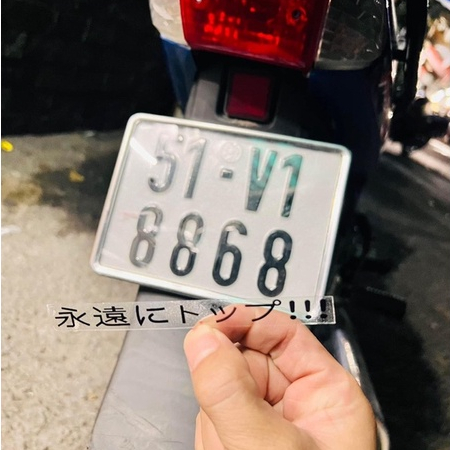 Hình dán sticker, tem in trong dán trang trí biển số xe