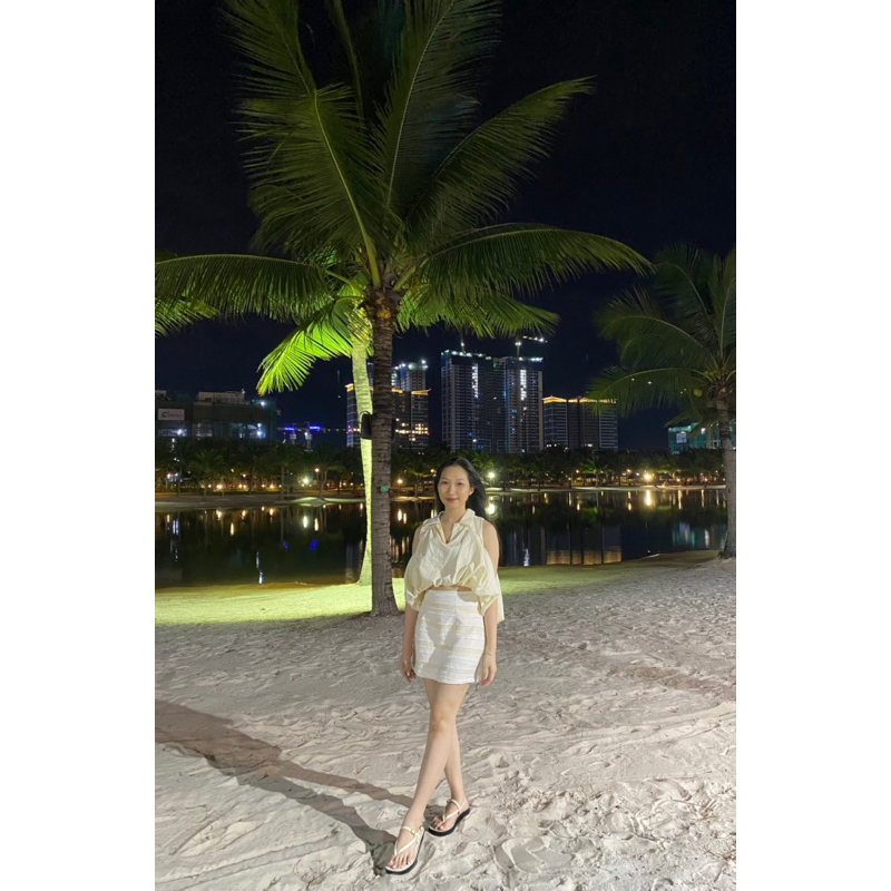 Set áo sơ mi thân bồng mix chân váy chuẩn hàng chuẩn form - Pass by Thudaoboutique