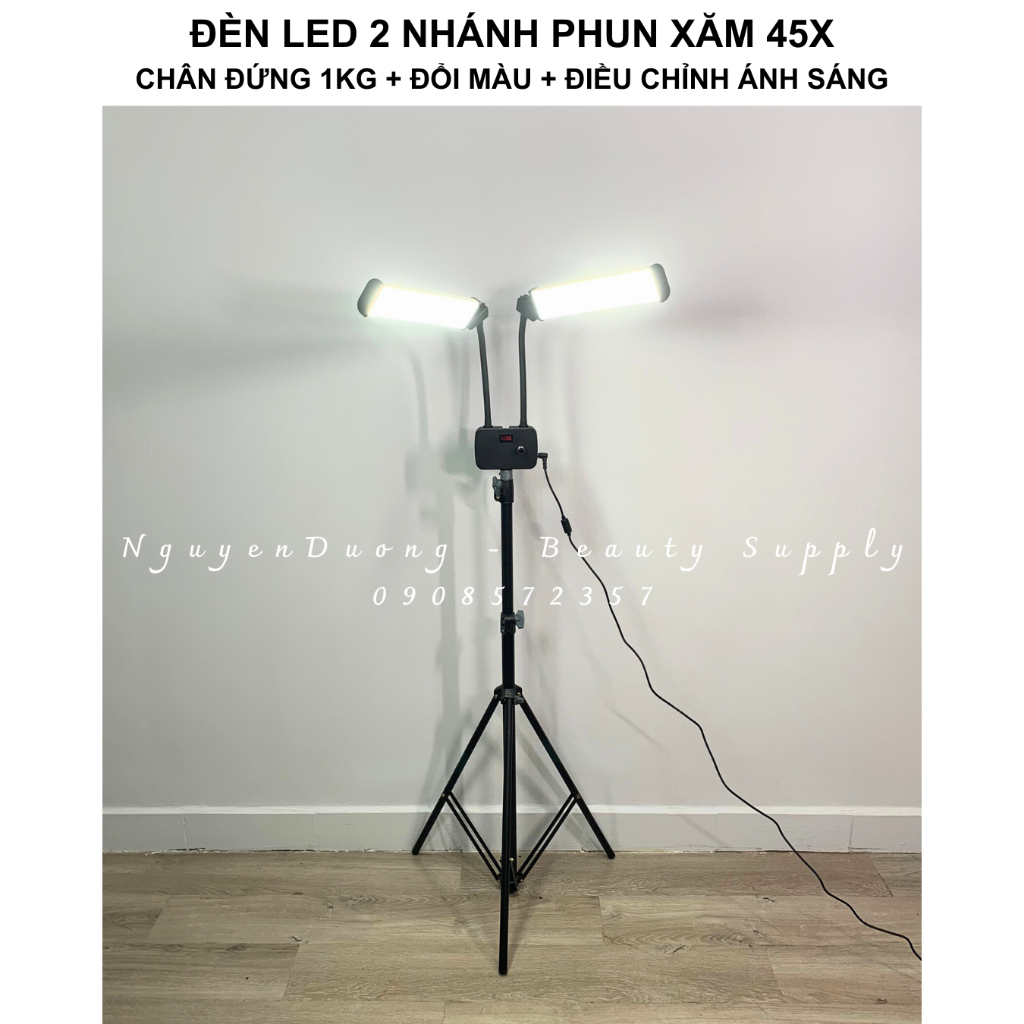 Đèn Led Phun Xăm 2 Nhánh, Đèn Led Phun Xăm 2 Râu, Đèn Led Phun Xăm, Nối Mi, Spa Chuyên Nghiệp