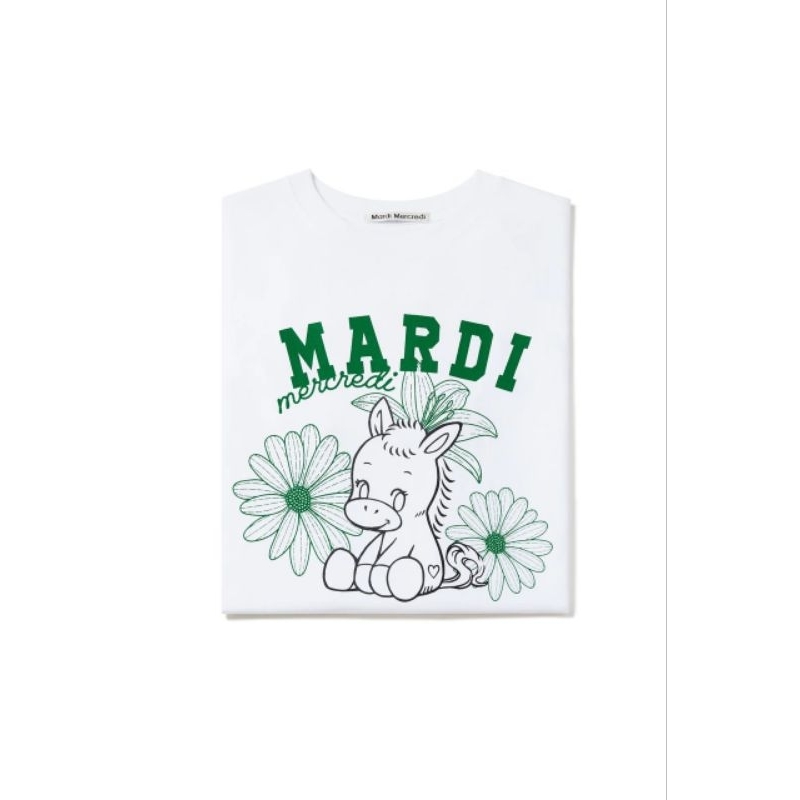 Áo thun Mardi Mercredi form rộng trắng, đen