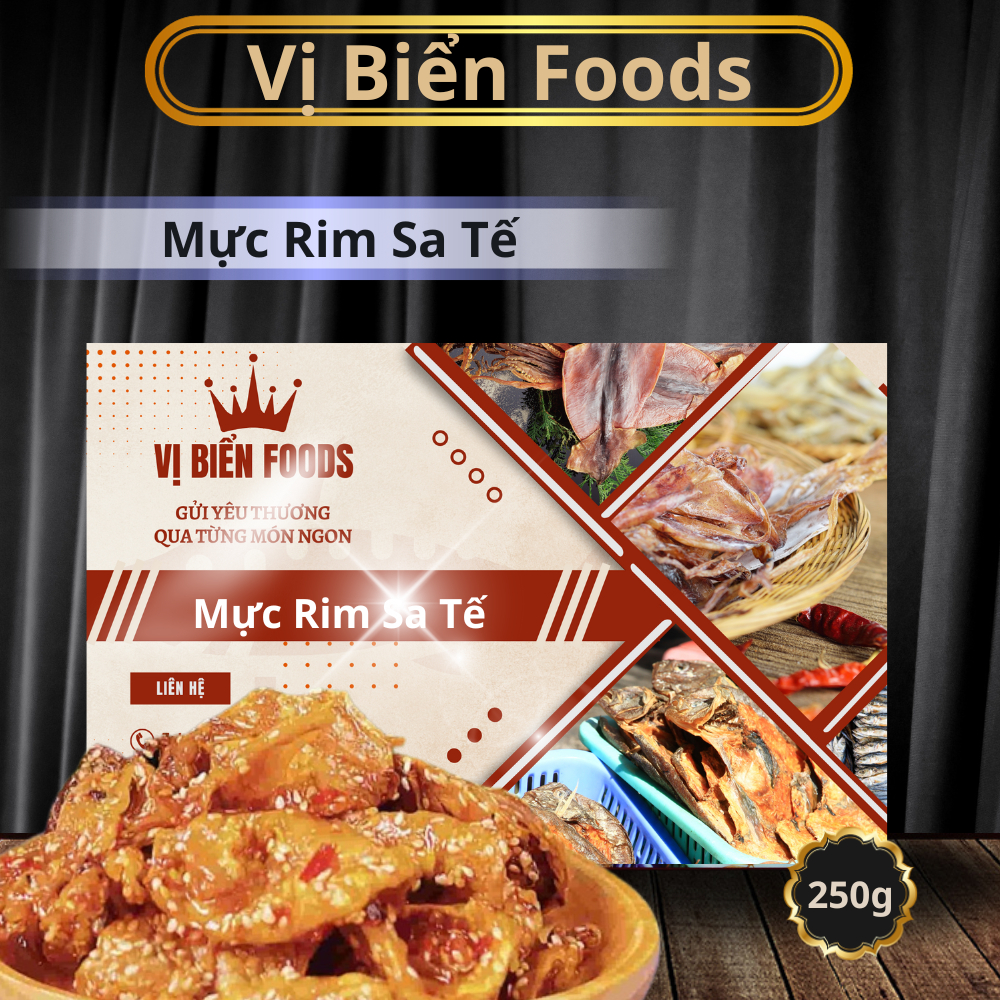 Mực Rim Sa Tế Vị Biển Hút Chân Không 250gr Quà Tặng Xuất Ngoại
