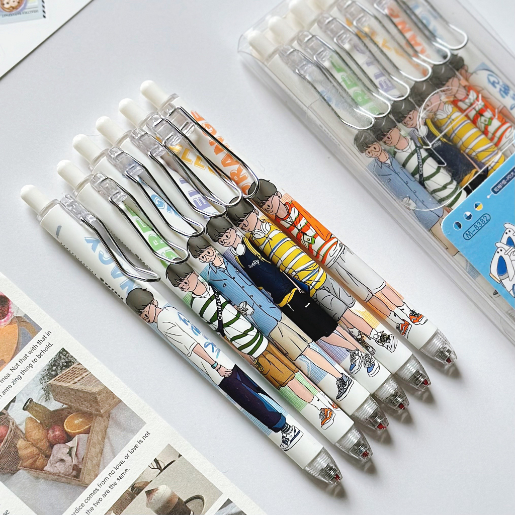 Bút gel bấm Mura Week Boy Look mực đen ngòi 0.5mm BMR-8382