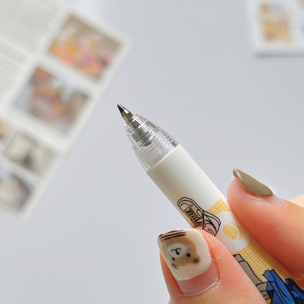 Bút gel bấm Mura Week Boy Look mực đen ngòi 0.5mm BMR-8382