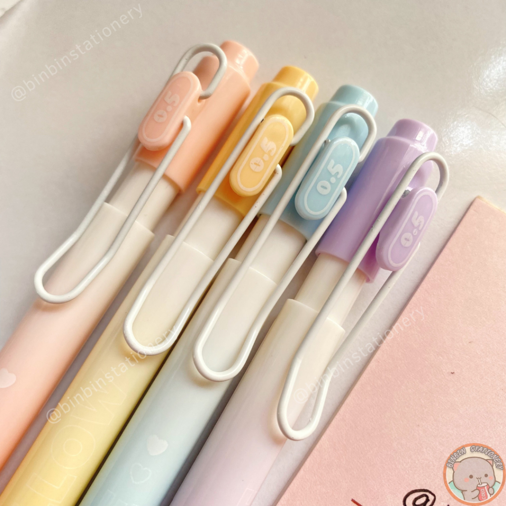 Bút gel MURA Aurora phong cách Hàn Quốc, màu pastel, mực đen ngòi kim 0.5mm BMR-8156