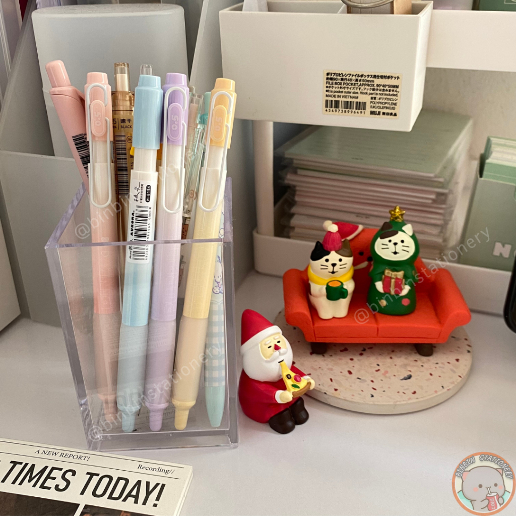 Bút gel MURA Aurora phong cách Hàn Quốc, màu pastel, mực đen ngòi kim 0.5mm BMR-8156