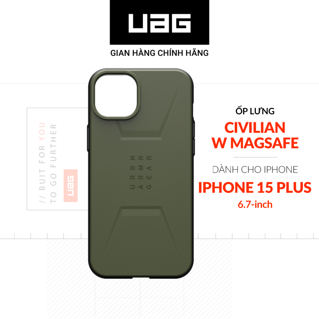 Ốp Lưng Chống Sốc UAG Civilian Hỗ Trợ Sạc Magsafe Cho iPhone 15 Plus [6.7 INCH]
